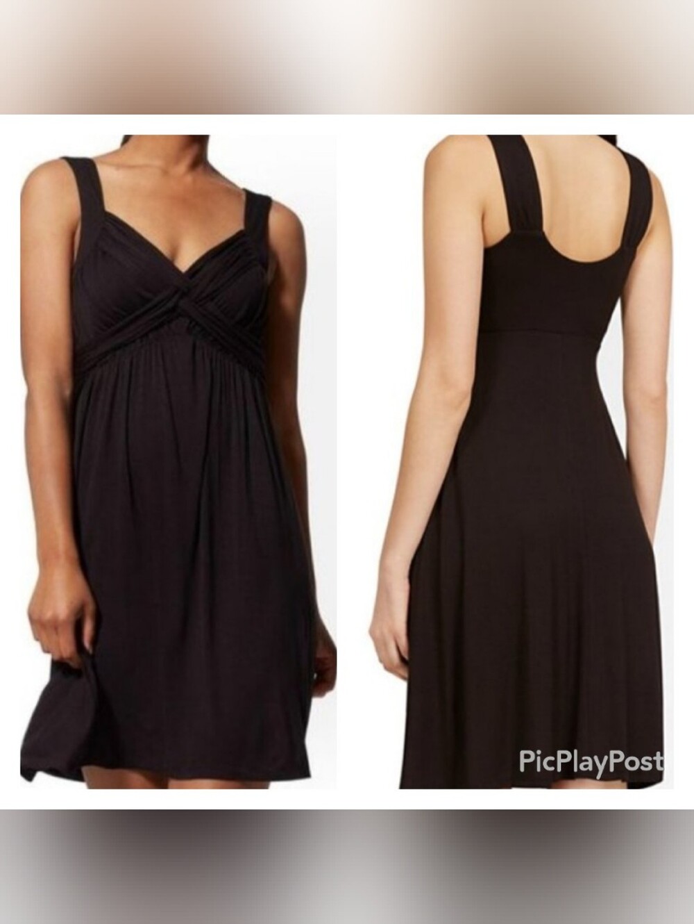 NY&Co Black Twist Front Goddess Midi Dress NWT XL